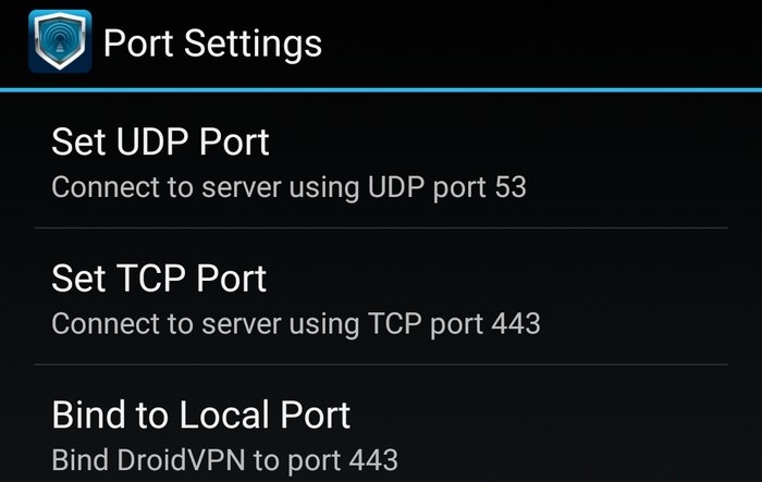 Port Settings DroidVPN Comment utiliser DroidVPN pour internet gratuit