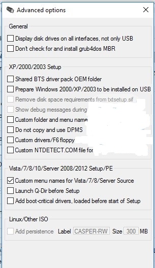 Advanced options Comment créer une clé USB multiboot contenant plusieurs systèmes d’exploitations