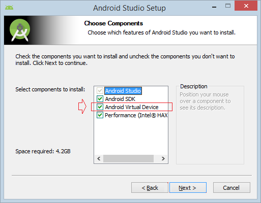 Android Emulator sur Android Studio