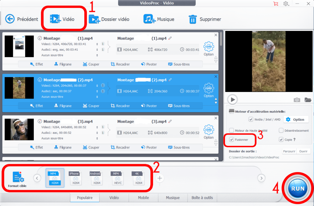 Fusionner des Videos avec VideoProc 2 Outils pour Fusionner plusieurs Vidéos en 1 seul fichier vidéo rapidement
