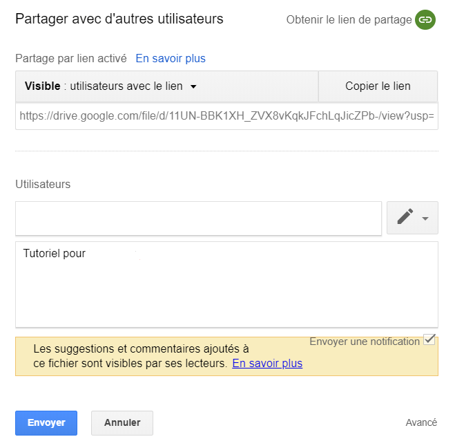 Partager Fichiers Drive Google