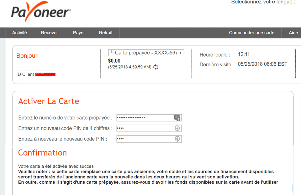 activation carte Guide 3 Payoneer : Comment activer ma carte MasterCard Payoneer