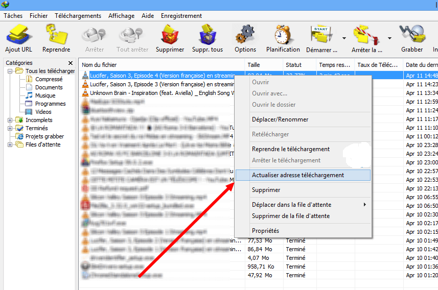 actualiser adresse telechargement Comment reprendre un téléchargement interrompu dans IDM