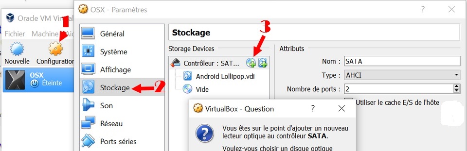 Configurations stockage Virtual Box Comment installer OS X sur Windows 10, 8, 7 avec une machine virtuelle