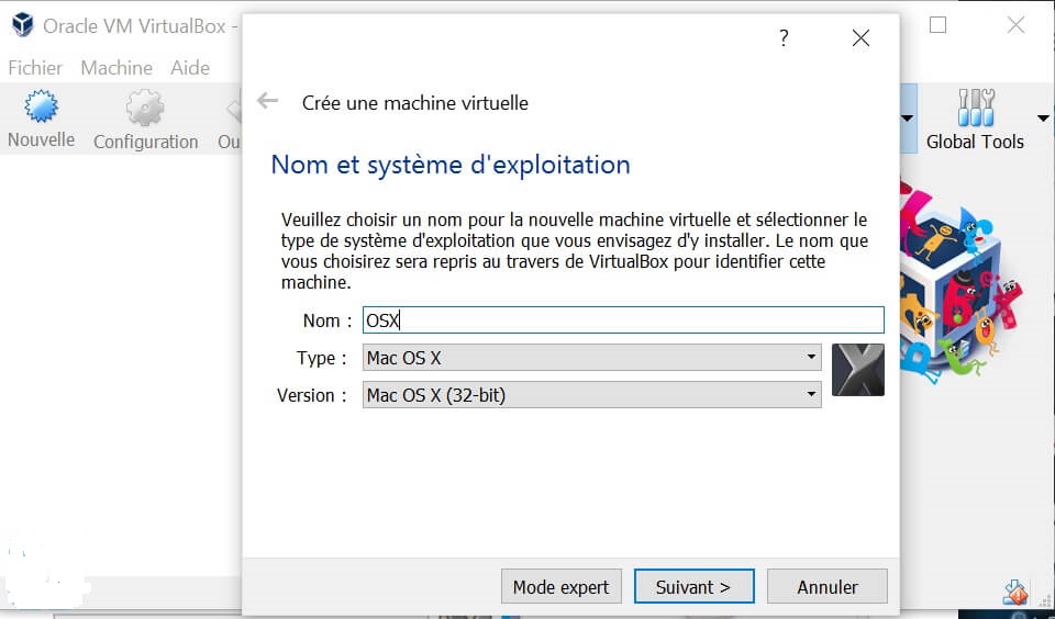 Creation machine virtuelle Comment installer OS X sur Windows 10, 8, 7 avec une machine virtuelle