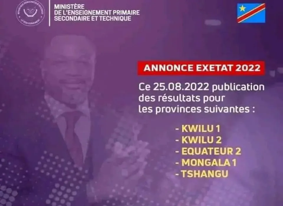 Voici les 45 meilleurs lauréats EXETAT 2022 pour Kinshasa Tshangu, Kwilu 2, Mongala 1, Equateur 2 et Kwilu 1