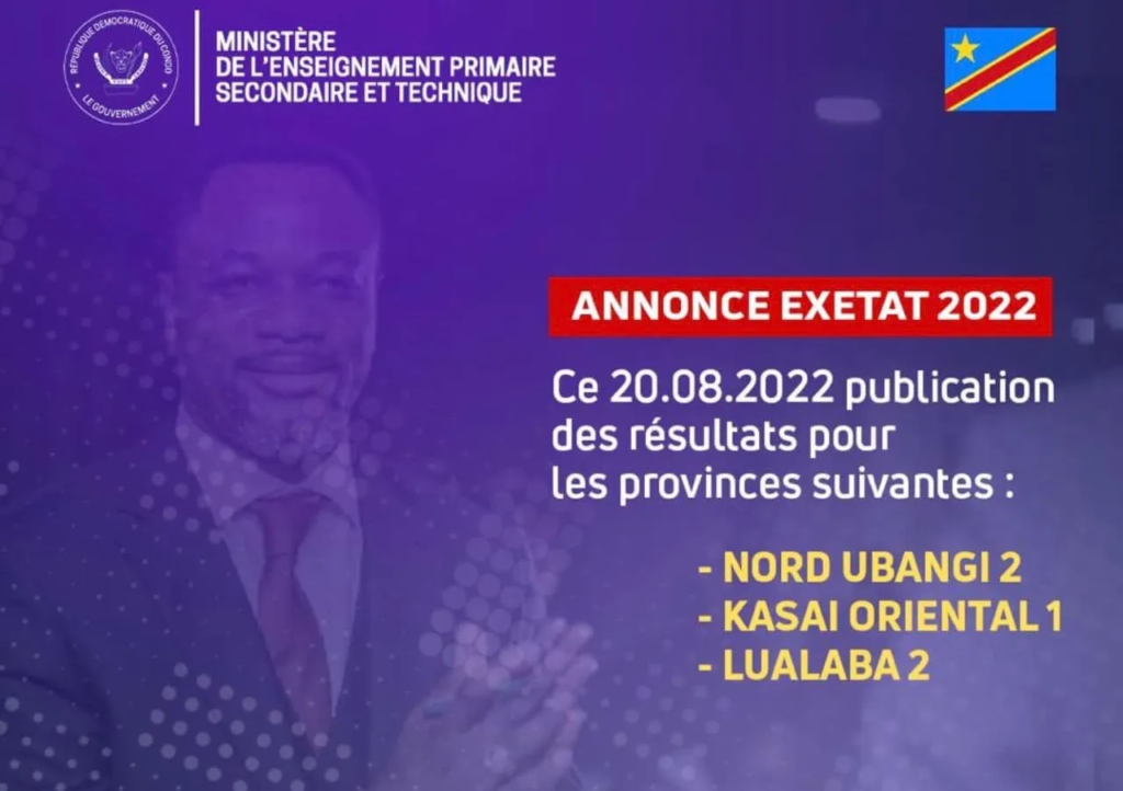 Voici les meilleurs lauréats EXETAT 2022 des provinces Kasaï-Oriental, Nord Ubangi et Lualaba